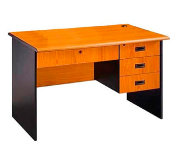 Two-Tone Office Table with Center and Side...