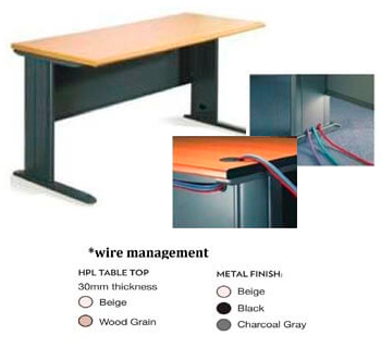 Office Table in HPL woodgrain laminated table...